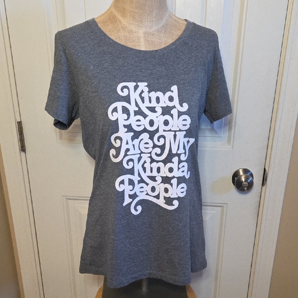 The Bee & The Fox Tops - Kind People Are My Kinda People Gray Tshirt